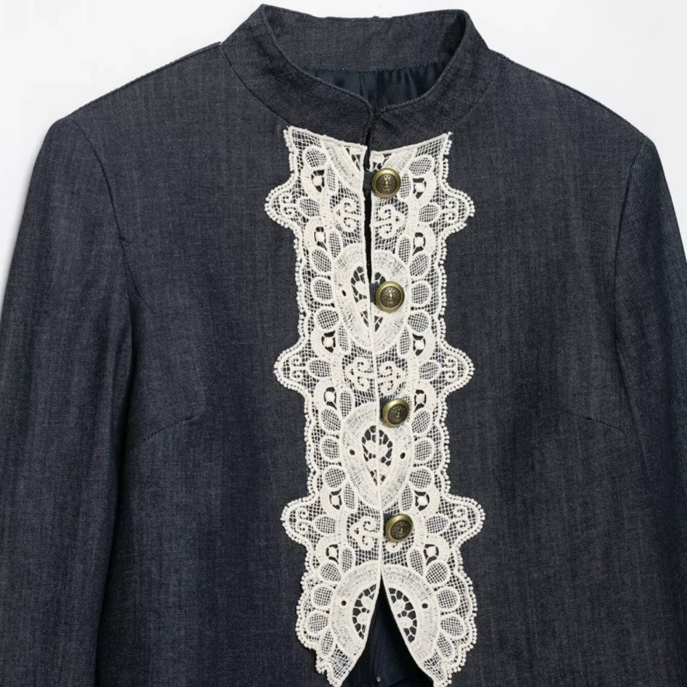 ZARA French Lace Spliced Short Jacket